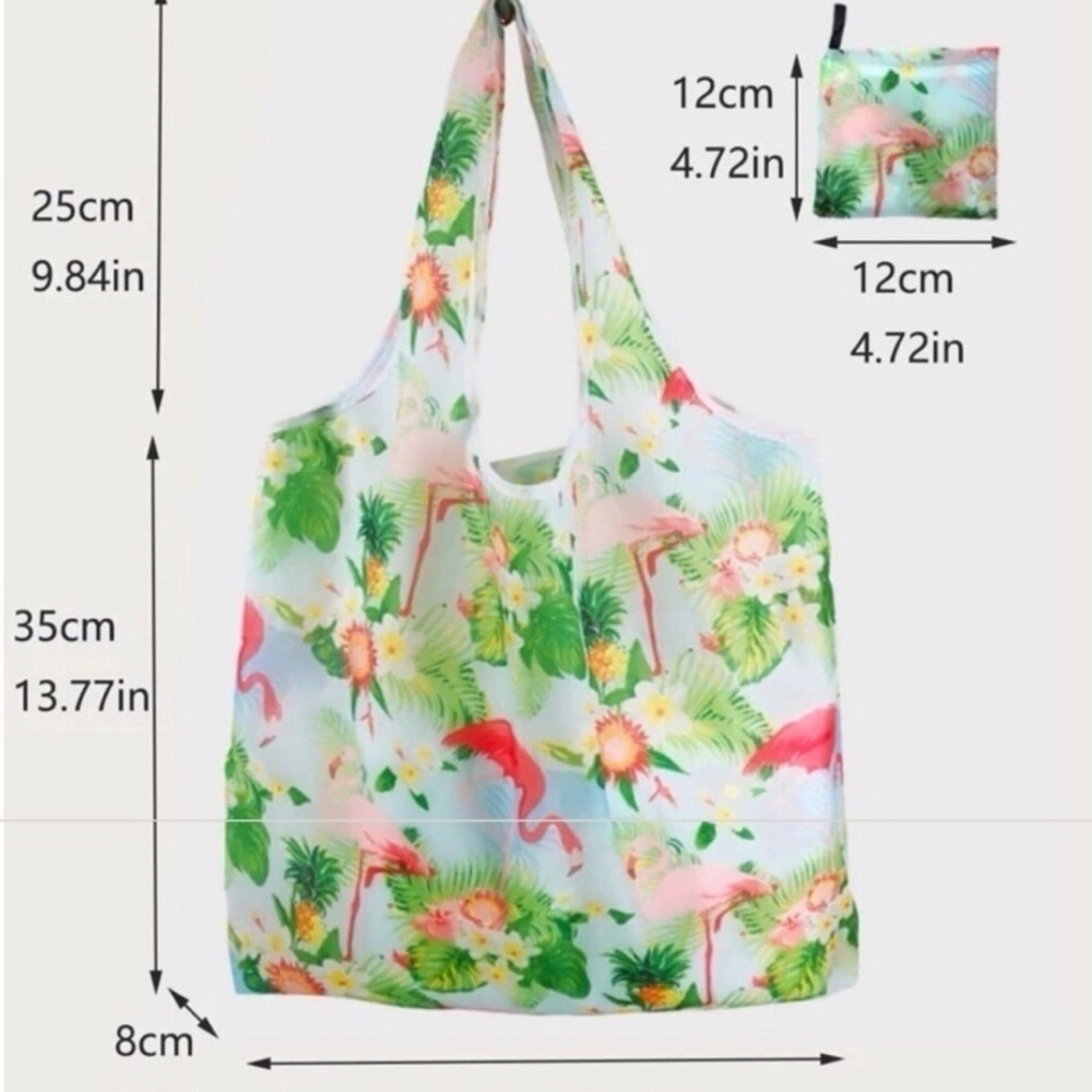 Ice Cream Print Reusable Travel Shopping Tote Bag, Pink, Purple - Picture 8 of 13